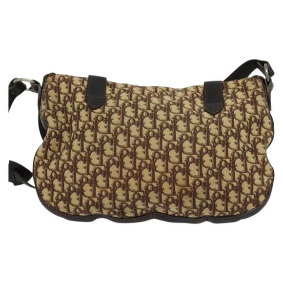DIOR Trotter Canvas Shoulder Bag Brown Silver - Picture 3 of 12